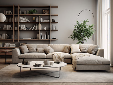 Blending Natural and Synthetic Materials for a Timeless Living Room